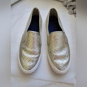 Sperry  Top-Sider Seaside Embossed Slip On Shoes, Platinum, Size 7.5